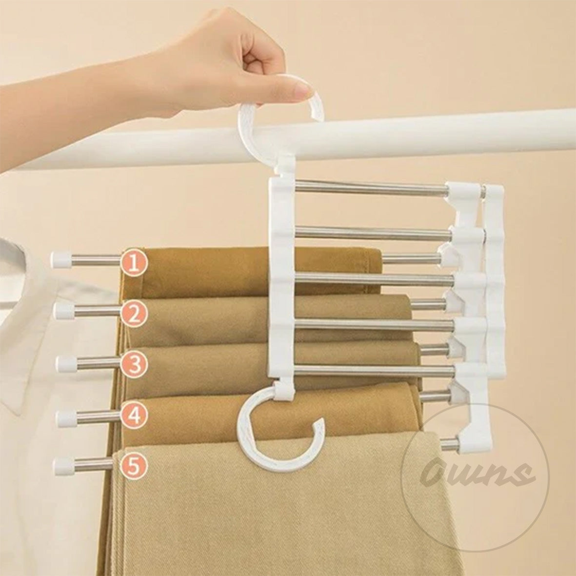 Percha 5 en 1 MaxOrder – Ahorra espacio – Transforma tu armario pequeño en un clóset funcional en minutos