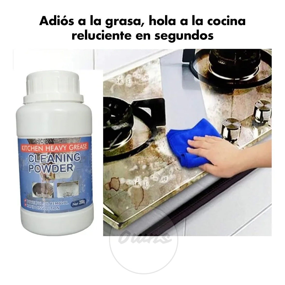 Polvo Limpiador UltraClean – Quita aceite y manchas – Superficies relucientes en minutos