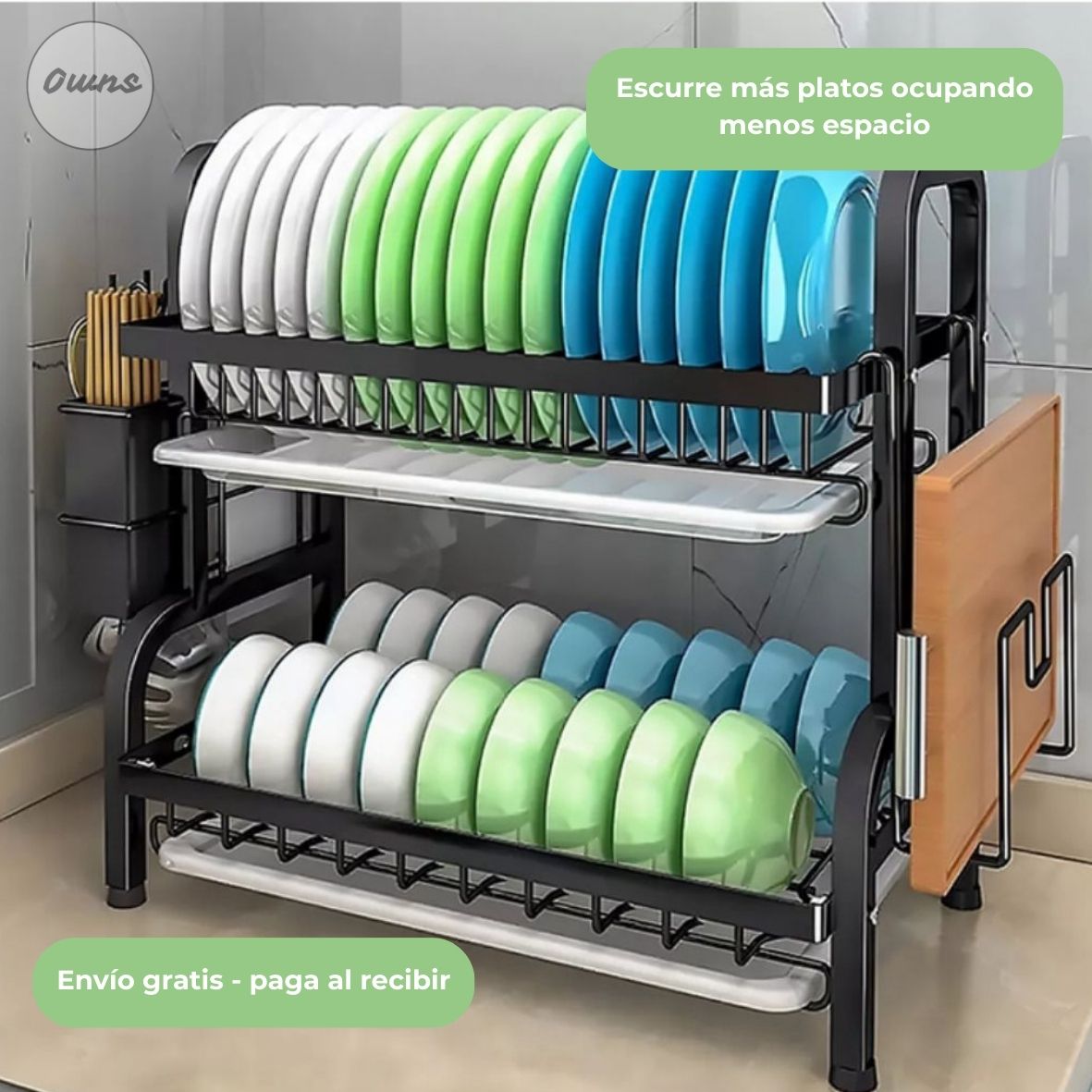 Escurridor DobleFlow™ – Maximiza el espacio de tu cocina con orden vertical