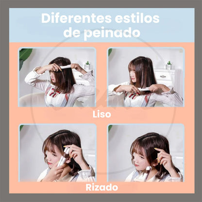 Alisadora MiniGlam™ 2 en 1 – Riza y alisa – Cabello perfecto en minutos, sin esfuerzo
