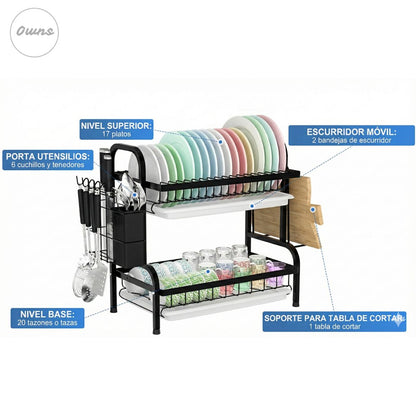 Escurridor DobleFlow™ – Maximiza el espacio de tu cocina con orden vertical