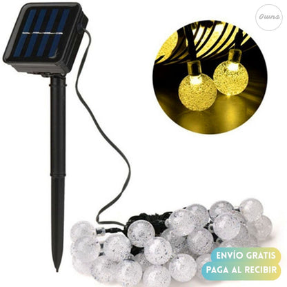 Guirnalda Solar Elara™ 3 Mts – Ambiente exterior cálido sin cables ni gasto