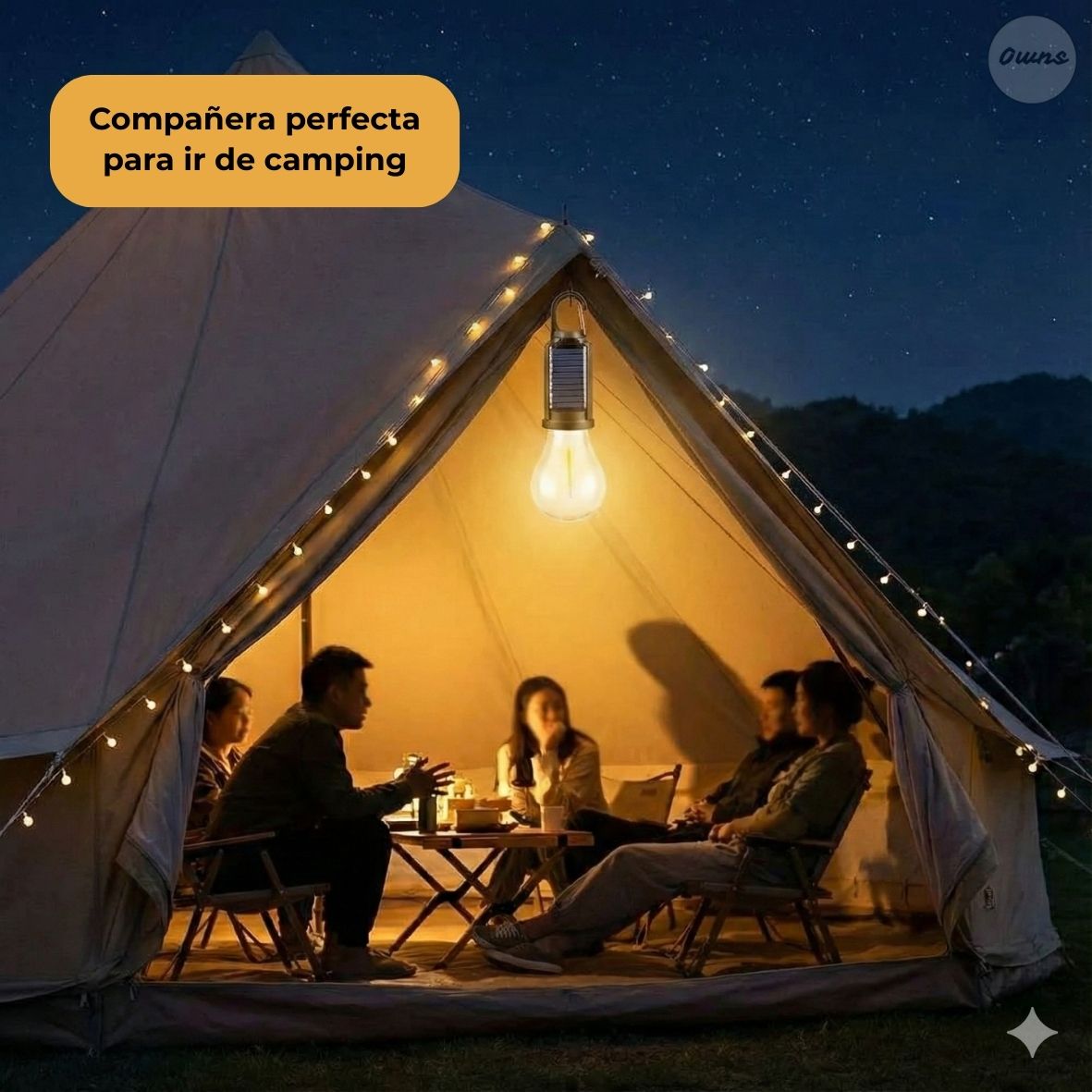 Ampolleta Recargable LED Lumora™ – Iluminación portátil confiable para camping y emergencias