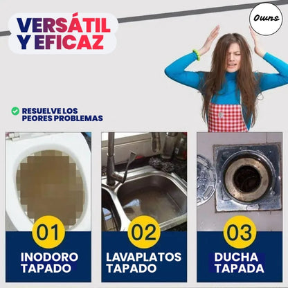 Destapador de Cañerías PureFlow™ – Elimina grasa y cabello de forma segura