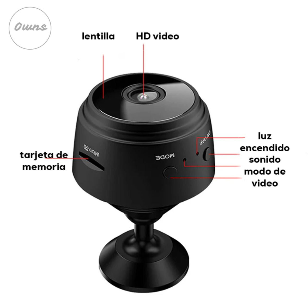 Mini Cámara HomeGuard™ A9 - Observa lo que pasa en casa, estés donde estés