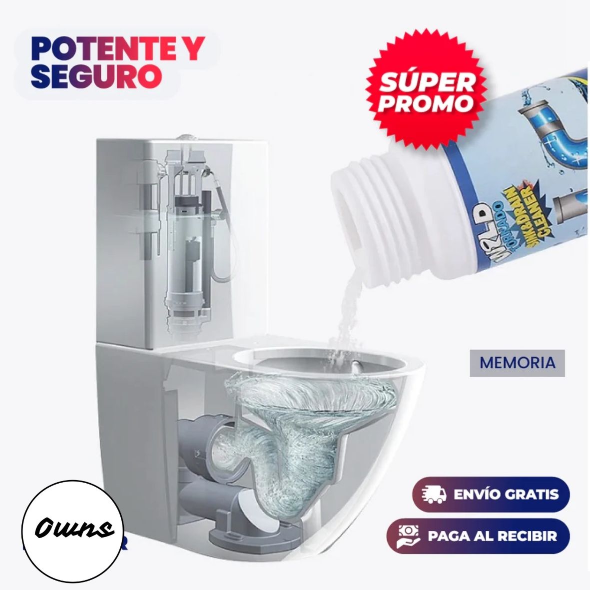 Destapador de Cañerías PureFlow™ – Elimina grasa y cabello de forma segura
