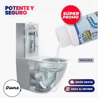 Destapador de Cañerías PureFlow™ – Elimina grasa y cabello de forma segura
