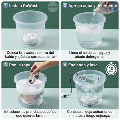 Mini Lavadora GoWash™ – Lavado portátil para departamentos y viajes